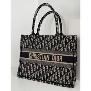 Christian Dior Oblique Large Book Tote Women's Bag in Blue